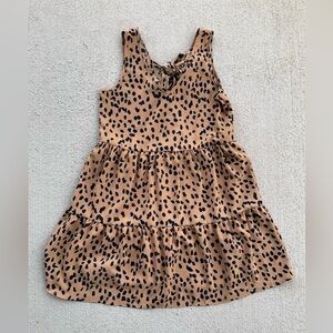 Entro Leopard Print Tiered Mini Dress Tie Back Bow Lined Y2K Boho Small indie